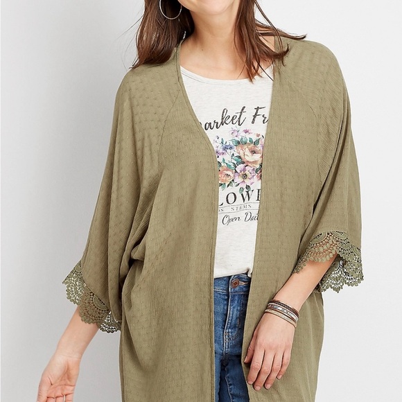 Maurices Olive Green Kimono Cardigan - Picture 1 of 6